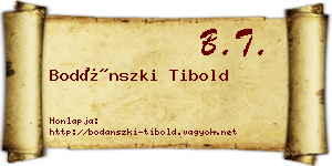 Bodánszki Tibold névjegykártya
